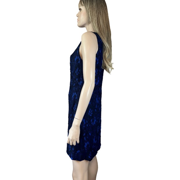 Ralph Lauren Dress Sheath Lace Overlay Royal Blue Cocktail Sleeveless - Picture 4 of 15